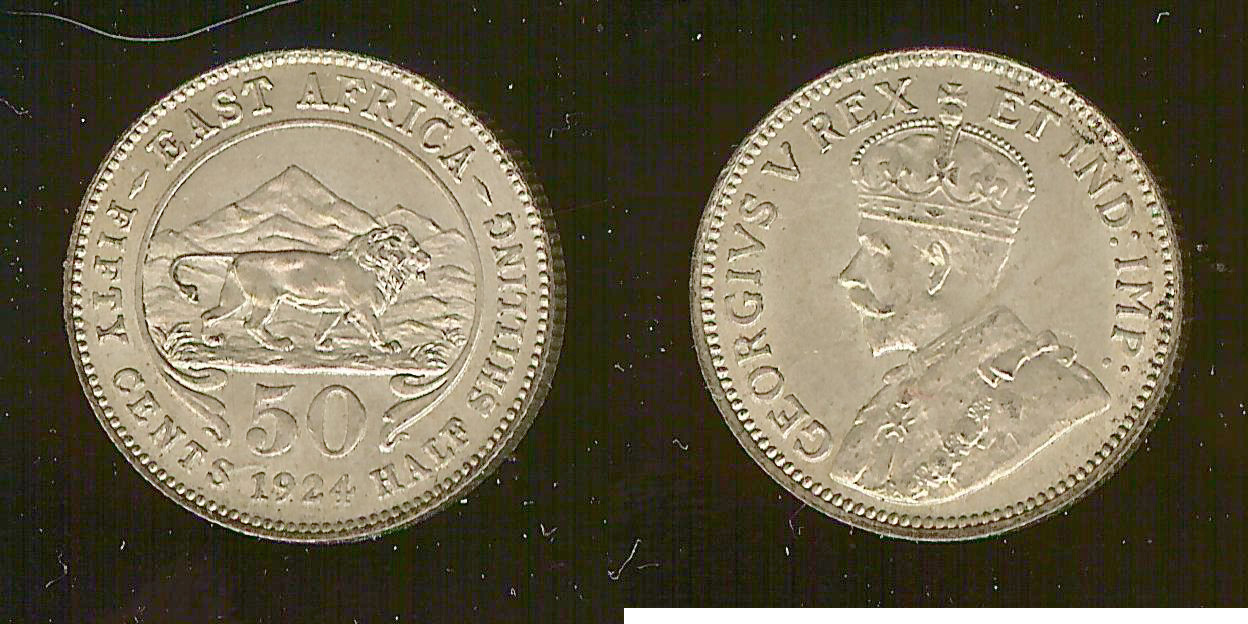 AFRIQUE DE L'EST 50 cents George V/ lion 1924 SPL